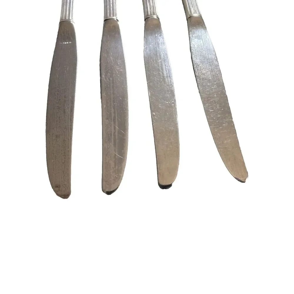 Oneida Community Silver Plate Coronation Dinner Knives Knife 1936 Set Of 4